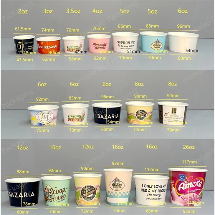 8oz Ice Cream Cup With Paper Lid And Wooden Spoon For Busy Indoor Venues