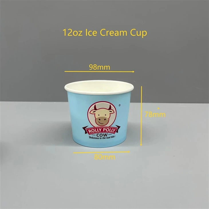 12oz Ice Cream Paper Tub With Plastic Lid For Ice Cream Parlors