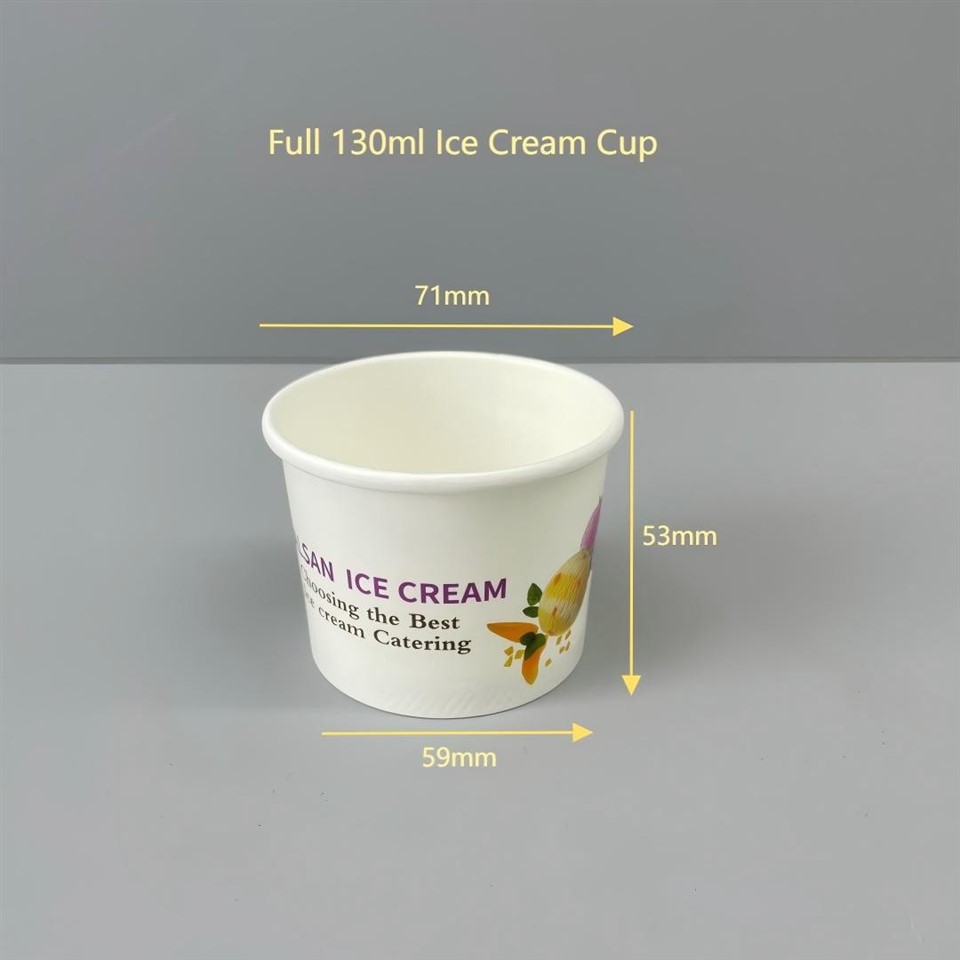 130ml 71mm Diameter Paper Cup For Ice Cream factory