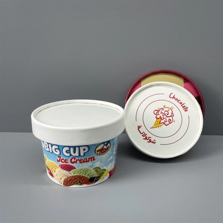 5oz Personalized Food Grade Ice Cream Cups With Paper Lid high quality