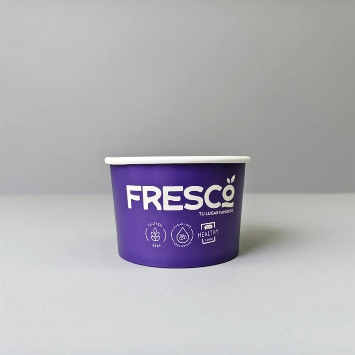 8oz Custom Printed Paper Ice Cream Cups With Plastic Dome Lids For Frozen Yogurt Gelato & Sundaes high quality