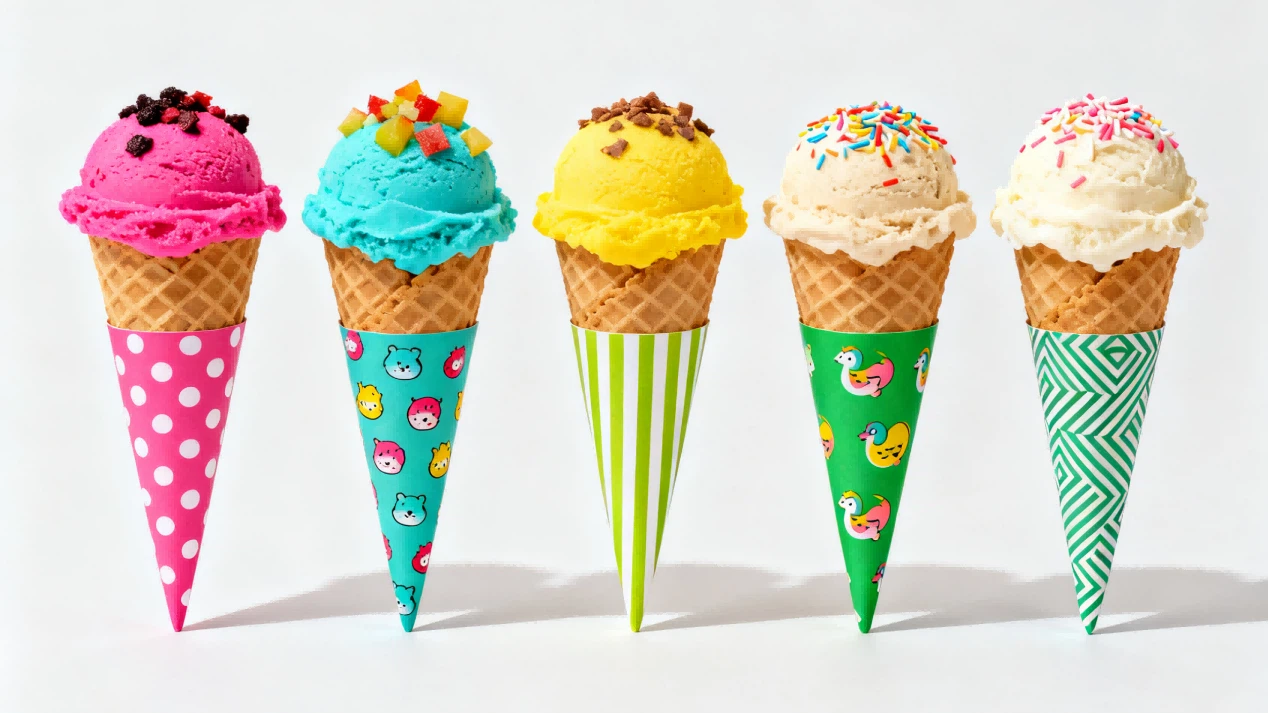 Ice Cream Cone Wrappers with printing 1 Ice Cream Cone Wrappers with printing 1