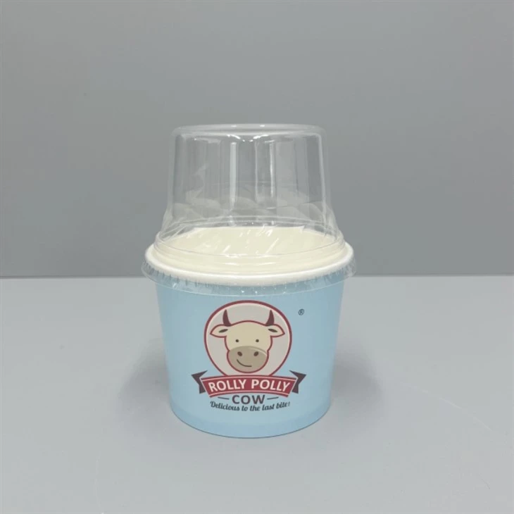 12oz Ice Cream Paper Tub With Plastic Lid For Ice Cream Parlors