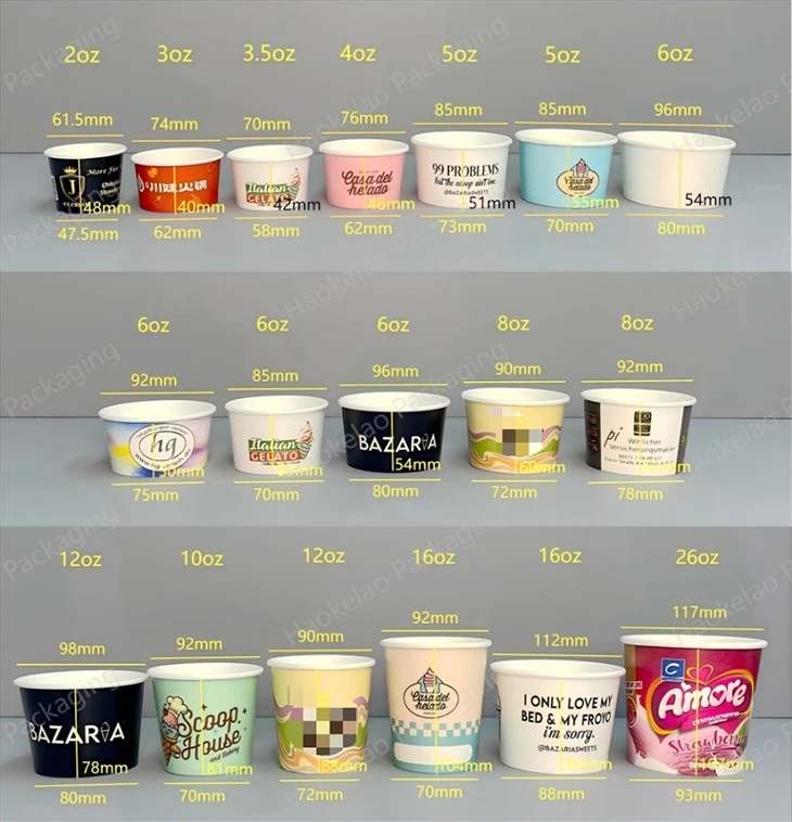 Ice cream cup sizes For Ice cream supplier