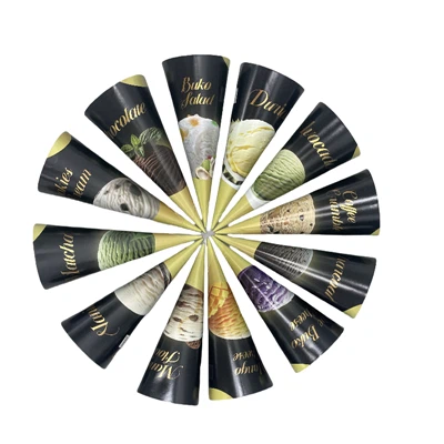 22 Degree 65*167mm Aluminum Foil Paper Cone For Chain Cafes & Restaurants