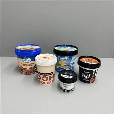 500ML Round PP Plastic Ice Cream Container With Lid