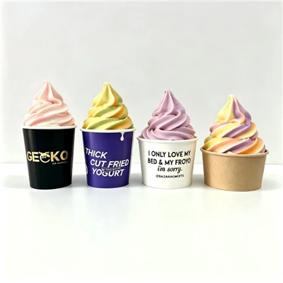 Personalized 16oz Ice Cream Paper Cups / Bowls With 4 Sizes For Options